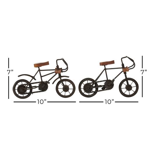10.25" Black Metal Bike Tabletop Sculptures, 2ct.